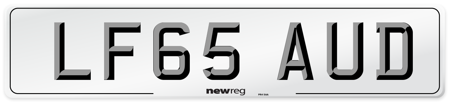 LF65 AUD Number Plate from New Reg